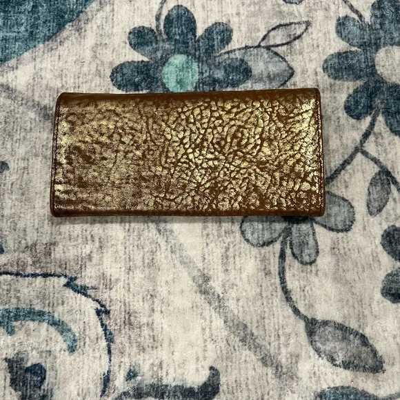 Miu Miu Gold metallic bifold wallet EUC - Picture 3 of 13